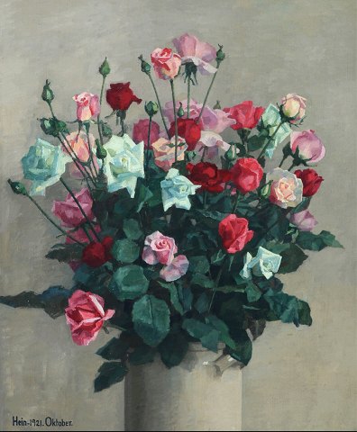 "Still life with flowers in vase" painting has been exhibited at Charlottenborg.