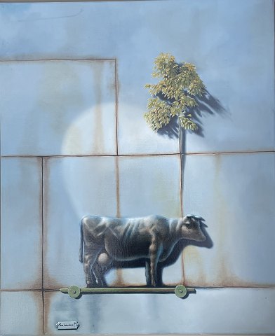 "Natura morte" Oil painting on canvas in silver frame.