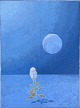 "Composition" Oil painting on canvas in a grey natural frame.